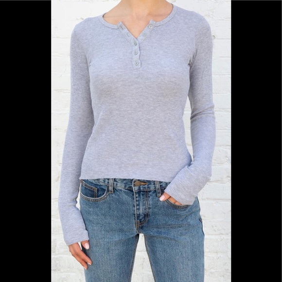 Brandy Melville Tops - Brandy melville gray ahern thermal top